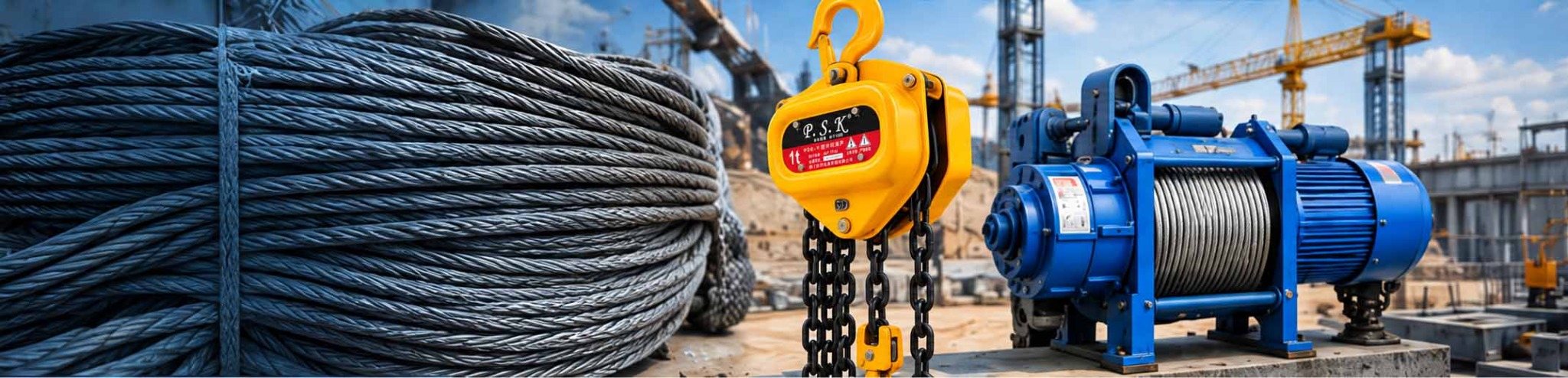 Cáp thép, pa lăng và máy tời cho công trình