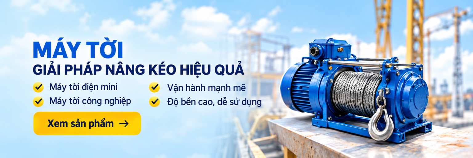 Máy tời điện dùng cho nâng kéo tại công trình