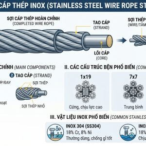 Sơ đồ cấu tạo cáp thép inox