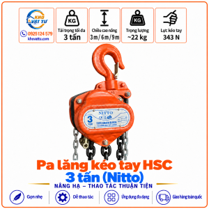 Pa lăng kéo tay HSC 3 tấn (Nitto)