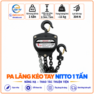 Pa lăng kéo tay Nitto 1 tấn