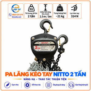 Pa lăng kéo tay Nitto 2 tấn