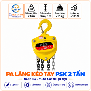 Pa lăng kéo tay PSK 2 tấn – hình sản phẩm