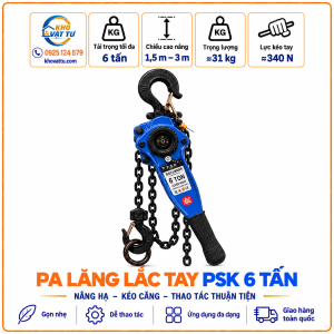 Pa lăng lắc tay PSK 6 tấn – hình sản phẩm
