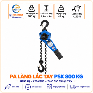 Pa lăng lắc tay PSK 800kg – hình sản phẩm
